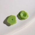 Macro detail of light green resin flower beads with center hole for DIY jewelry making - Small (1 Piece) / Green