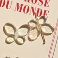 Macro detail of iridescent butterfly acrylic beads with golden metal pin for DIY jewelry - Iridescent Butterfly