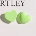 Détails de breloques cœur en résine vert fluo pour bricolage et accessoires de cheveux - Vert