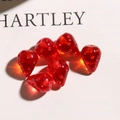 Translucent red resin strawberry charms for DIY jewelry making in a 6-piece set - Red