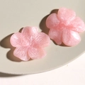 Detailansicht der rosa Harzblumen mit Perlmutt-Textur für DIY-Schmuckherstellung - Rosa