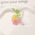 Colorful woven flower charm with beads and purple drop pendant for clogs and DIY accessories - Woven Bouquet (2#)