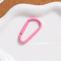 Close-up of pink macaron D-ring spring carabiner on a decorative ceramic plate - Deep Pink