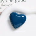 Deep blue polished heart charm pendant for DIY keychains and handbag accessories - Navy Blue