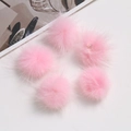 Five soft pink 3cm plush pom-poms for DIY clothing and hair accessory decorations - Pink