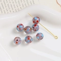 Macro shot of 10mm lavender glass beads with colorful dots for DIY jewelry making - Light Purple