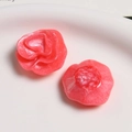 Close-up of pink resin rose flower charms for DIY hair accessories and jewelry making - Deep Pink