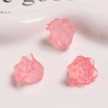Dettaglio di ciondoli a rosa in resina rosa traslucida per gioielli e artigianato - Rosa Scuro Trasparente