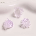 Macro di tre petali di rosa in resina viola chiaro per gioielli fai da te su vassoio - Viola Chiaro Trasparente
