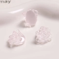 Macro di ciondoli a forma di rosa in resina traslucida per la creazione di gioielli fai-da-te - Rosa Bianco Trasparente