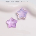Detail of purple resin star charms with glitter texture for DIY jewelry making accessories - Light Purple