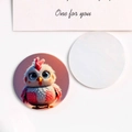 Détail d'écusson acrylique rond poussin mignon et accessoire DIY blanc pour bijoux créatifs - Zodiaque Coq (B53-4-26-27)
