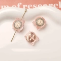Dettagli di ciondoli orologio in resina rosa con cristalli per gioielli fai-da-te - Rosa