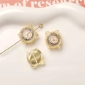 Dettagli delle perline a forma di sveglia in resina con strass luccicanti per gioielli - Giallo