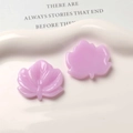 Detailed view of pink resin maple leaf charms with realistic veins for DIY jewelry - Light Purple