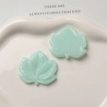 Translucent mint green maple leaf resin charms for DIY jewelry making and earrings - Light Green