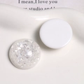 Macro de cabochon en résine 25 mm blanc mat et nacre irisée pour accessoires de cheveux DIY - Blanc