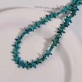 Detalle de cuentas de turquesa en forma de estrella con textura de pintura a tinta - Estilo 3 Moteado Verde / 1 Tira (aprox. 36 piezas)