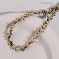 Detalle de cuentas con forma de estrella de mar y patrón de tinta para joyas - Estilo 4 Beige Moteado / 1 Tira (aprox. 36 piezas)