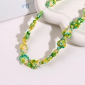 Detalle macro de una cuenta de tortuga colorida con textura de pintura al óleo para joyas - Estilo Mezclado Verde Amarillo Azul (N.º 3)
