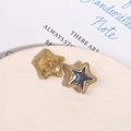 Detail van glitterende stervormige patches voor DIY-haarclips en sieradenaccessoires - Gele pentagram