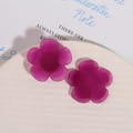 Detailansicht matter dunkelviolette Harz-Sonnenblumenblüten für DIY-Schmuckherstellung - Dunkellila