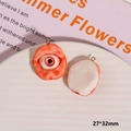 Detail view of scary eyeball charms for Halloween jewelry DIY with 27x32mm size - Flesh Red Wrinkled Eyeball (No. 1)