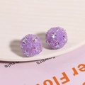 Macro detail of purple shambhala beads with glittery surface and colorful star accents - Purple (1 Piece)