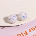 Close-up of snowflake pattern beads for DIY earrings with sugar texture finish - White (Single)