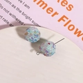 Detailed view of dreamy pastel crystal beads with grainy texture for DIY jewelry making - Light Blue