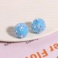 Macro shot of blue Shamballa beads with iridescent star sequins for DIY jewelry making - Blue (Single)