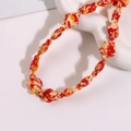 Cuentas artísticas de turquesa en forma de tortuga con patrón de salpicaduras de pintura - Base Blanca Moteado Rojo Naranja (N.º 16)