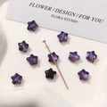 Detalle de cuentas de vidrio en forma de estrella de 8mm para joyería DIY con brillo púrpura - 1 Pieza (8mm) / Púrpura Estelar