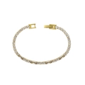 Elegantes 18k vergoldetes Tennisarmband aus Edelstahl mit funkelnden Zirkoniasteinen - Weißer Zirkon