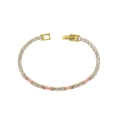 Pulsera tennis bañada en oro de 18k con circonitas rosas y blancas - Circoncita Rosa