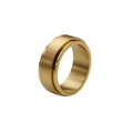 Goldener gebürsteter Titanstahl-Ring mit mattem Finish und minimalistischem Industrie-Design - US 7 / Gold