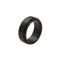 Mattschwarzer Titanstahl-Spinnerring mit zentralem Rillendesign für Paare - US 7 / Schwarz