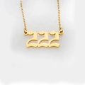 Goldene Halskette aus Edelstahl mit 222 Engelnummer-Anhänger im gotischen Design - Gold 222