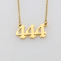 Goldene Edelstahlkette mit einem 444 Engelszahlen Anhänger im Retro-Design für Damen - Gold 444