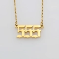 Goldene Edelstahlkette mit gotischem 555-Engelszahlen-Anhänger für Damen - Gold 555
