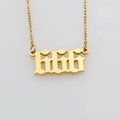 Goldene Edelstahlkette mit Engelnummer 666 Anhänger an einer minimalistischen O-Kette - Gold 666