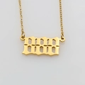 Elegante vergoldete Edelstahlkette mit vertikalem 1111 Engelszahl-Anhänger für Damen - Gold 888