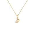 Elegante goldene Halskette mit Buchstabe B und funkelnden Zirkonia auf feiner Kette - Buchstabe B (DG-XL00159-B)