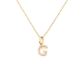 Gold plated letter G necklace featuring micro-paved zircons and a delicate chain - Letter G (DG-XL00159-G)
