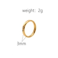 Minimalistischer Goldring aus Titanstahl mit Zirkonia, 3 mm Breite und 2 g Gewicht - US 7 / 3mm / Gold
