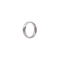 Minimalistischer Ring aus silbernem Titanstahl mit funkelndem Zirkonia-Inlay - US 7 / 3mm / Stahlfarben