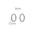 Anneau de piercing en acier argenté avec zircons de 8mm et épaisseur de 1,2mm - Côté Argenté (001) / 1.2x8mm