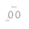 Anneau clicker argenté de 10mm avec zircons pour piercings d'oreille et de nez - Côté Argenté (001) / 1.0x10mm