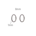Anneau de nez argenté 8mm avec pierres en zircone pour piercings femmes et hommes - Côté Argenté (001) / 1.0x8mm