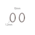 Anneau de nez argenté poli avec zircone, diamètre intérieur 10mm et épaisseur de 1,2mm - Côté Argenté (001) / 1.2x10mm